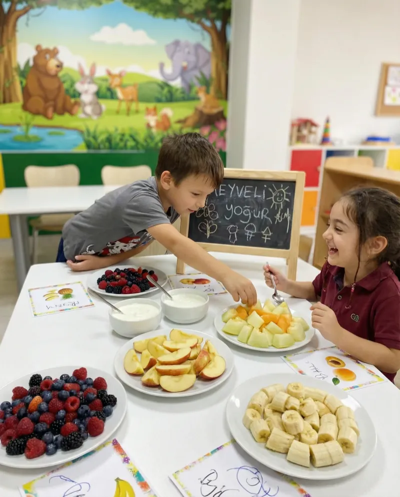 Tam gün kreşte sağlıklı beslenme saati